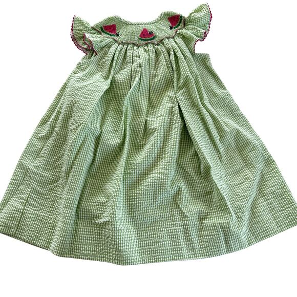 Giggle Buttons Watermelon Smocked Dress - 12 Months - Picture 1 of 6